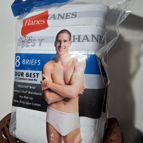 Hanes Men's White Briefs - 8 Pack - Picture 2 of 6
